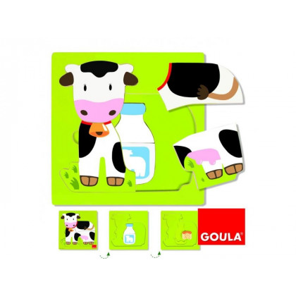 Puzzle 3 niveaux Vache