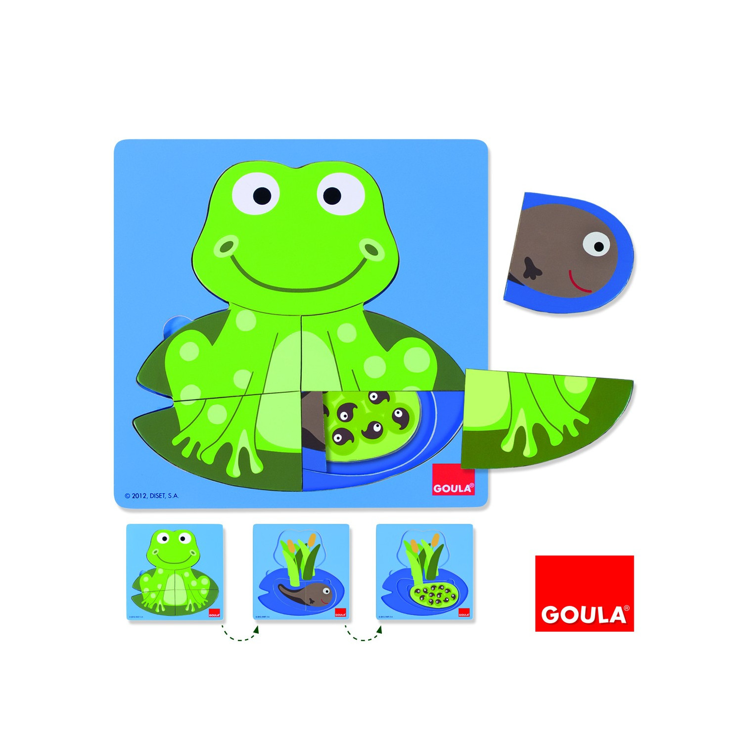 Puzzle 3 niveaux Grenouille