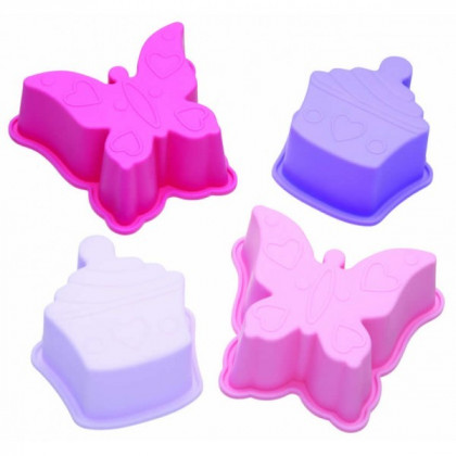 Lot de 4 moules silicone rose