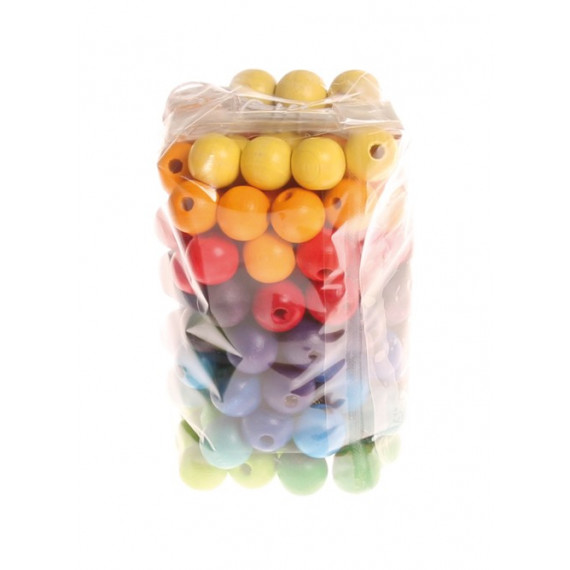 Perles multicolores en bois 12 mn X 120
