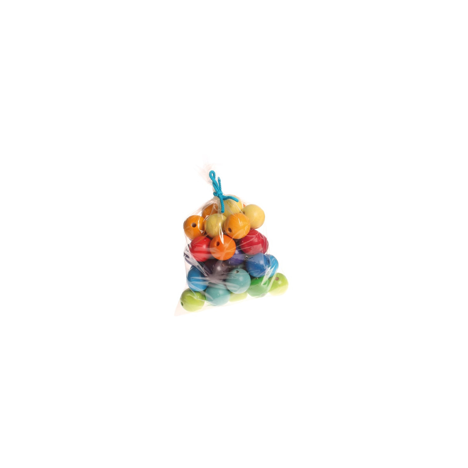 Perles multicolores en bois 30 mm X 36