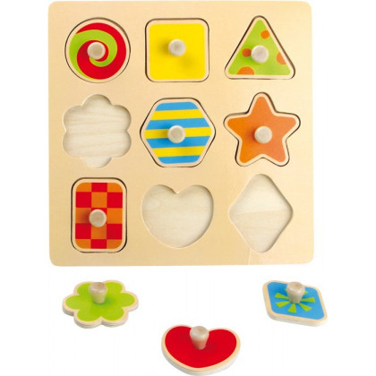 Puzzle de formes en bois (9 pcs)