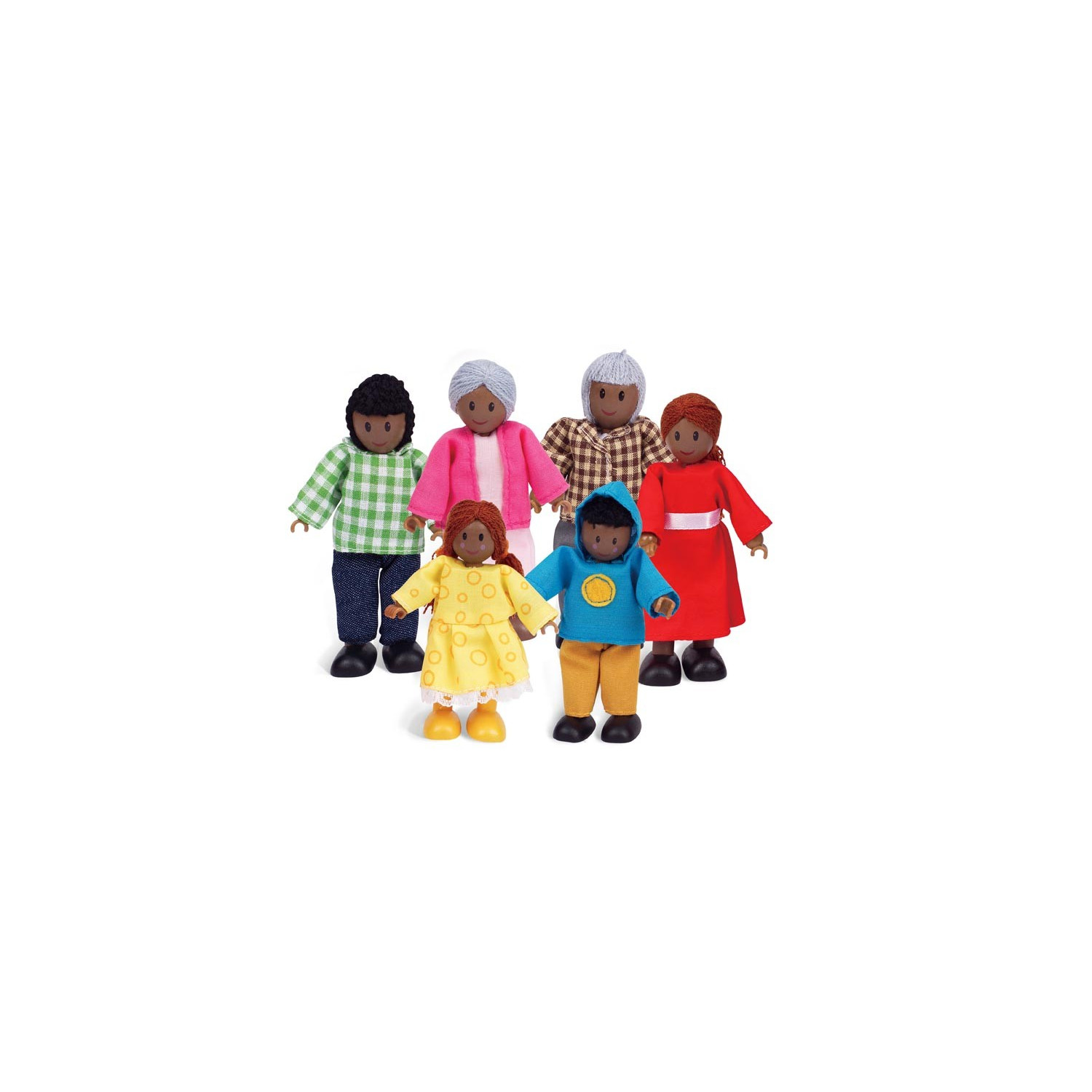 Famille de 6 poupées africaines