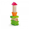 Assortiment de blocs de construction en bois coloré Assortiment de blocs de construction en bois coloré