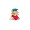 Assortiment de blocs de construction en bois coloré Assortiment de blocs de construction en bois coloré
