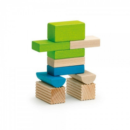 Assortiment de blocs de construction en bois coloré