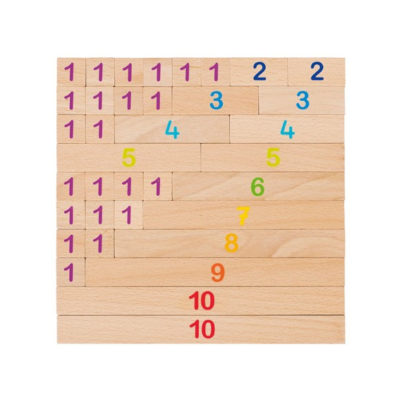Réglettes de calcul en bois