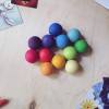 Perles multicolores en bois 30 mm X 96