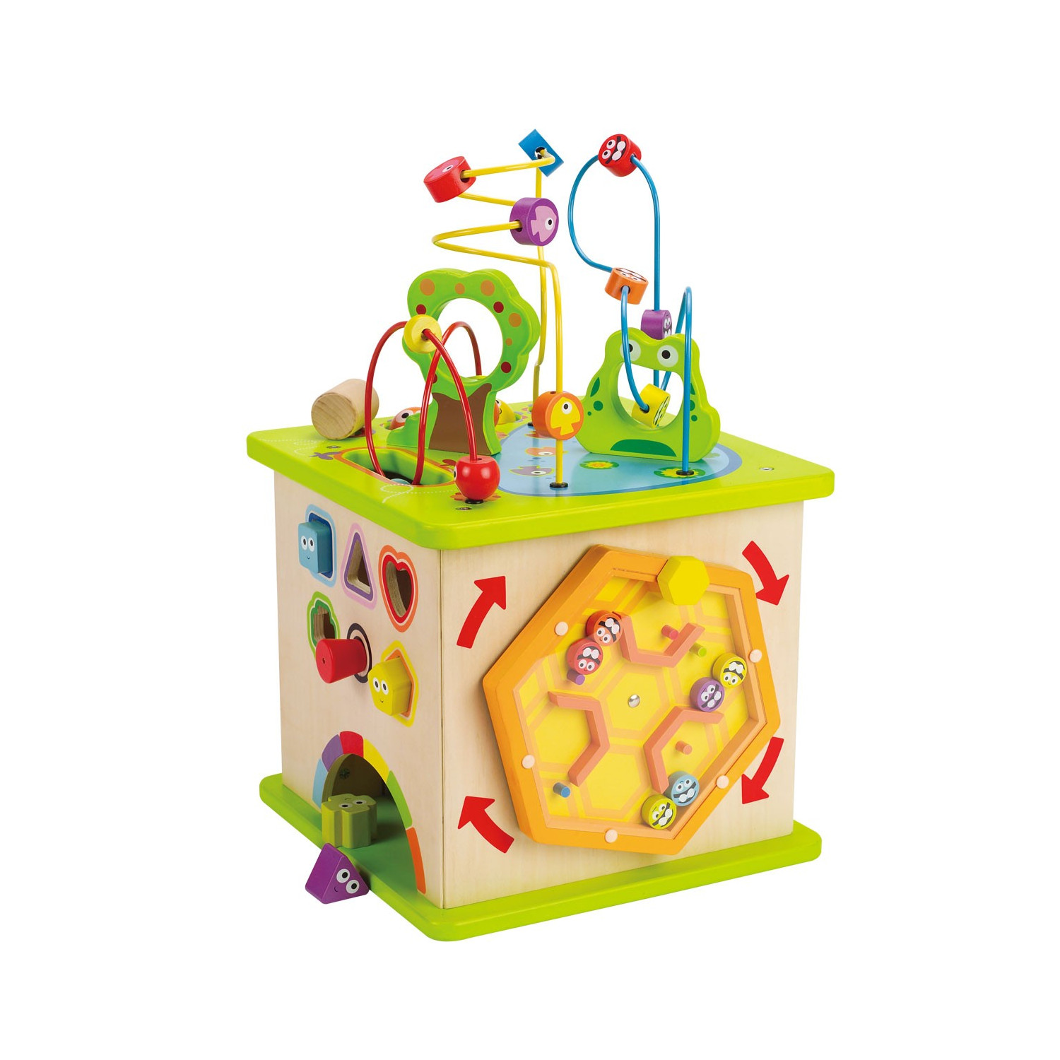 Cube d'activité en bois - Cube eveil bebe - Jouets Montessori