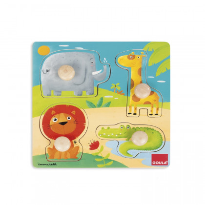 Puzzle encastrement Animaux sauvages 4 pcs