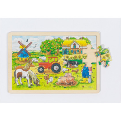 Puzzle Ferme en bois 24 pièces