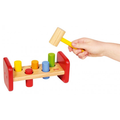 HAMMER Jouet Montessori banc à marteler en bois pour enfants