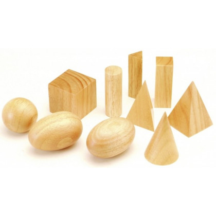 Formes géométriques en bois naturel (Montessori)