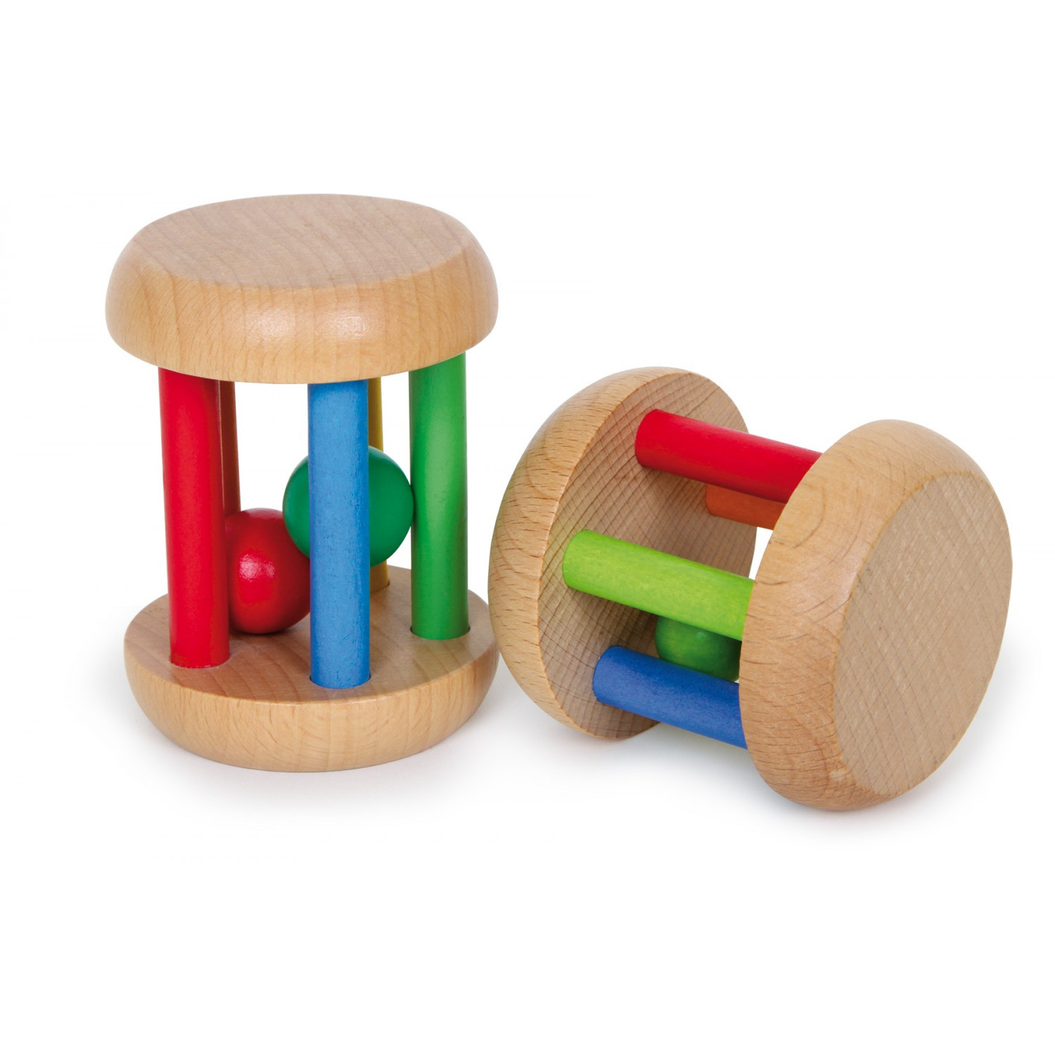 Hochet Bébé Cage avec grelot en Bois Jeu Jouet d'éveil bébé - Un