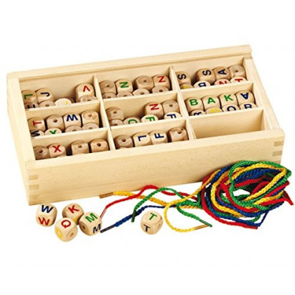 Coffret de Perles alphabet en bois 