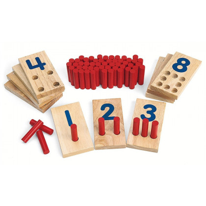 Jeu mathématique Montessori (Nombres et pions)