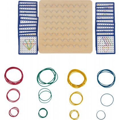 Planche À Géométrie En Bois, Matériau De Manipulation Mathématique, Bloc De  Tableau Géo - Jouets Éducatifs Graphiques Avec Cartes De Motifs Et Bandes  De Latex, Puzzle De Forme De Matrice 6,8x5,3. Casse-tête