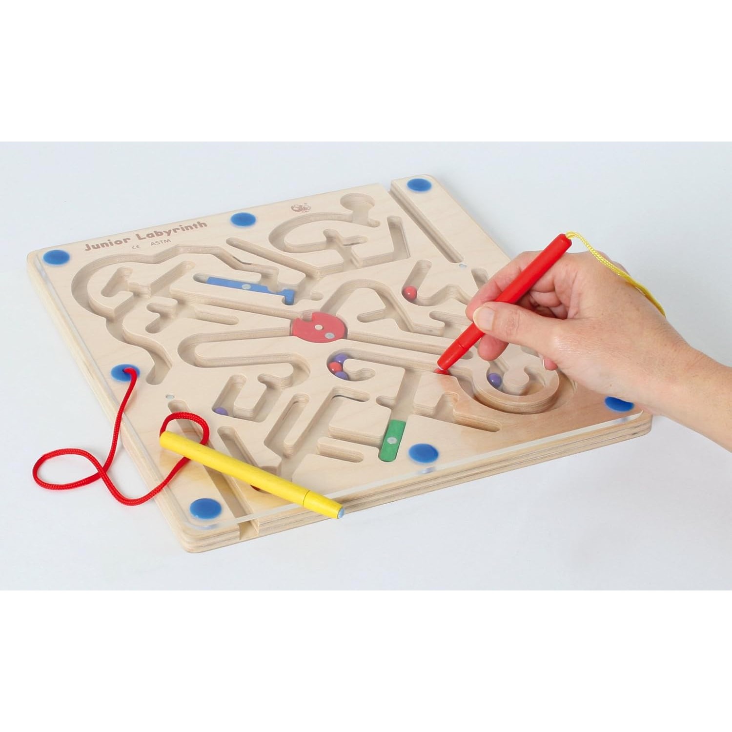 Jeu Montessori Magnétique – Labyrinthe Dinosaure En Bois 22,5x15,5x12,5 Cm – Couleurs, Chiffres, Motricité Fine – Dès 3 Ans
